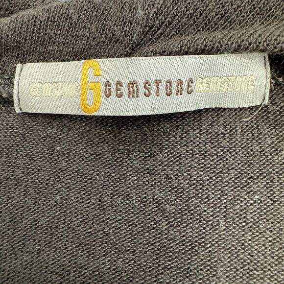 Gemstone Sz‎ L Women Light Knit Olive Boho Lagenlook Ruffle Sweater USA - Picture 2 of 7